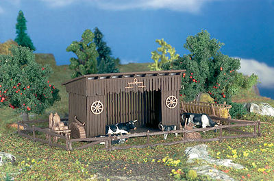 Vollmer 43741 HO Scale Cattle Shelter -- Kit - 3-1/8 x 1 x 1"  8 x 5 x 5.1cm
