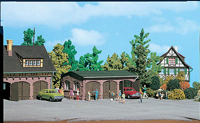 Vollmer 43757 HO Scale Three-Door Garage -- 4-3/8 x 2-3/4 x 1-3/4"  11 x 7 x 4.5cm