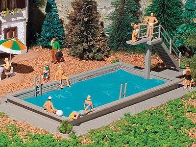 Vollmer 43809 HO Scale Swimming Pool -- Kit - 6-11/16 x 3-1/8 x 1-3/4"  17 x 8 x 4.5cm