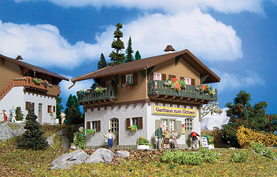 Vollmer 43838 HO Scale Restaurant "Gasthhaus zum Ochsen" -- 4-13/16 x 4 x 3-13/16"  12 x 10 x 9.5cm