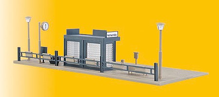 Vollmer 45154 HO Scale Bus Stop w/LED Lights -- Kit - 7-1/2 x 3-1/8 x 2"  19 x 8 x 5cm