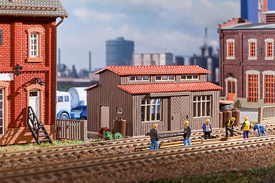 Vollmer 45622 HO Scale Wood Hazardous Materials Shed - Kit (Plastic) -- 9-1/16 x 3-1/16 x 1-7/8"  23 x 7.8 x 4.8cm
