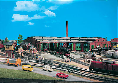 Vollmer 45758 HO Scale Six-Stall Roundhouse -- 16-1/8 x 35 x 5-1/8"  41 x 89 x 13cm