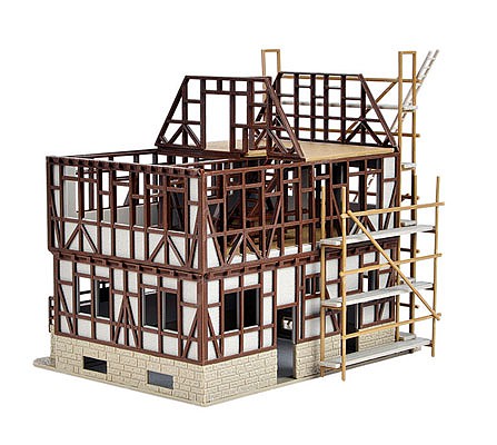 Vollmer 46889 HO Scale Half-Timbered House Under Construction -- Kit