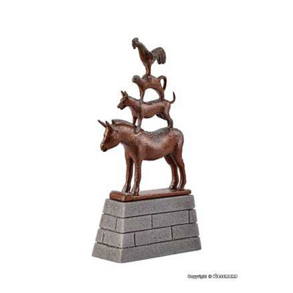 Vollmer 48287 HO Scale Bremen Town Musicians Statue -- Assembled - 15/16 x 3/8 x 1-3/4" 2.3 x .9 x 4.4cm
