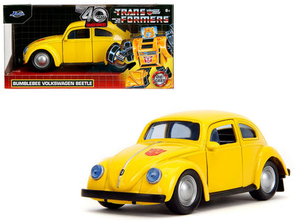 Volkswagen Beetle "Bumblebee" Yellow "Transformers" "Hollywood Rides" Series 1/32 Diecast Model Car by Jada  free shipping USA