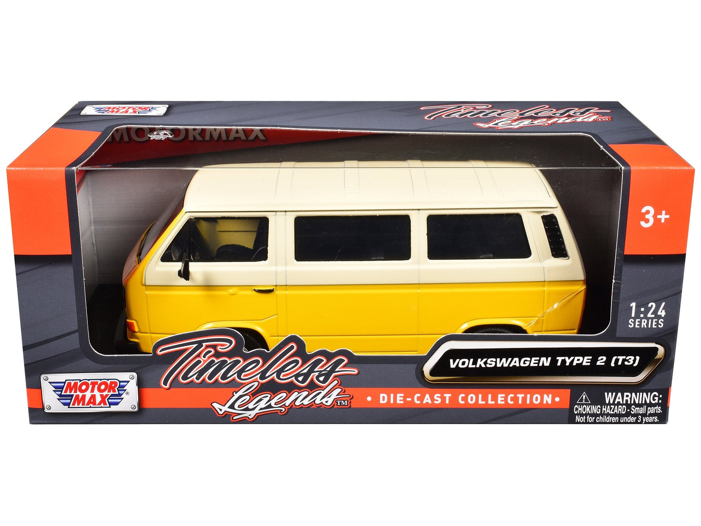 Volkswagen Type 2 (T3) Van Yellow and Beige "Timeless Legends" Series 1/24 Diecast Model Car by Motormax  free shipping USA