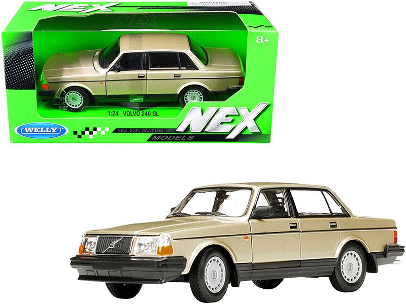 Volvo 240 GL Gold Metallic "NEX Models" 1/24 Diecast Model Car by Welly  free shipping USA