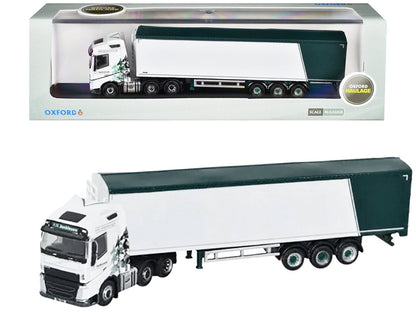 Volvo FH4 Truck RHD (Right Hand Drive) with Walking Floor Trailer "AW Jenkinson" White with Graphics 1/148 (N) Scale Diecast Model Car by Oxford Diecast  free shipping USA