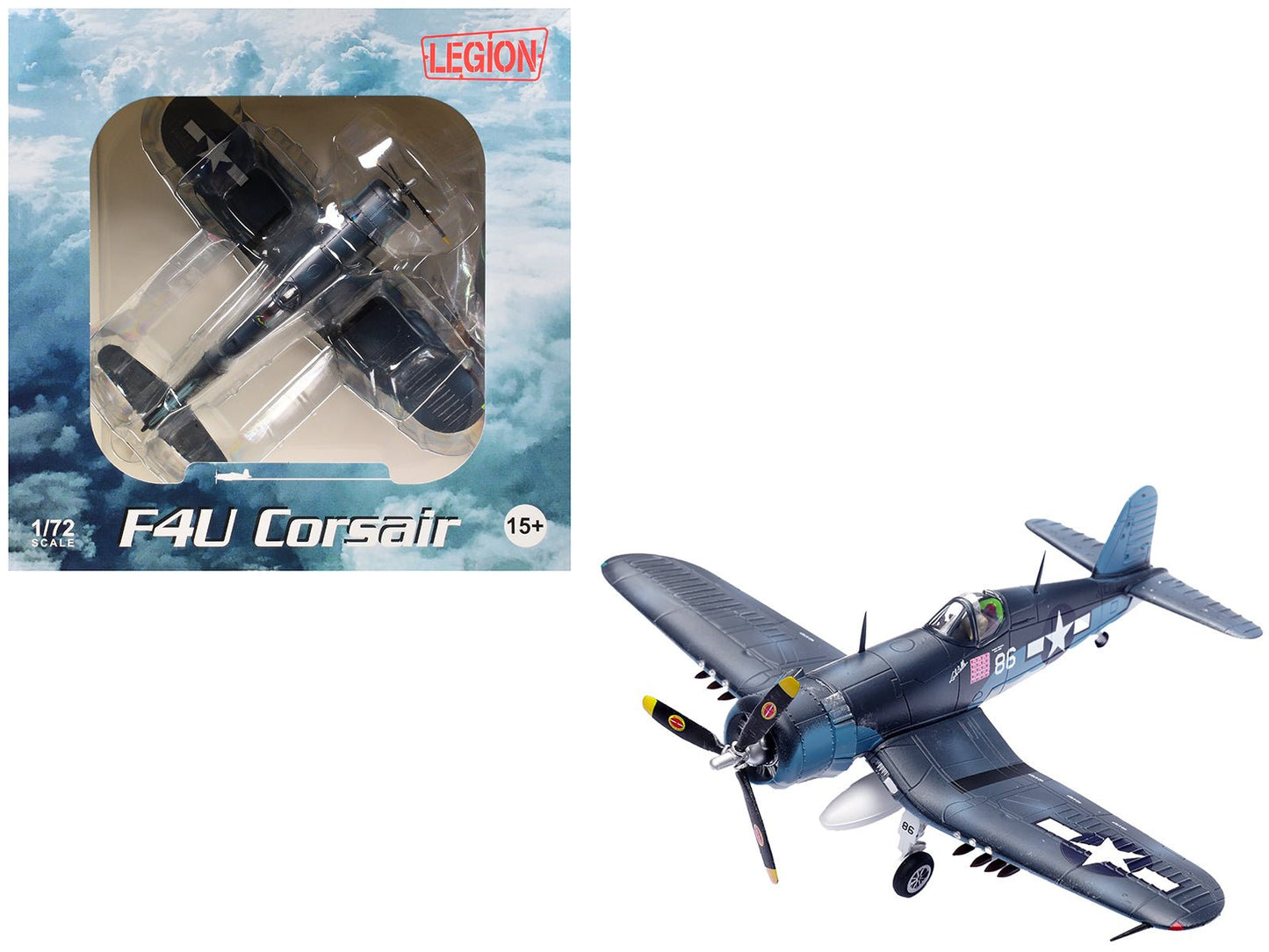 Vought F4U-1A Corsair Fighter Plane Marine "Lucybelle Maj. Gregory 'Pappy' Boyington VMF-214 Black Sheep Vella Lavella" (1943) United States Marines 1/72 Diecast Model Airplane by Legion  free shipping USA