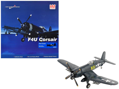 Vought F4U-4 Corsair Aircraft "N51 John Glenn VMF-155 China" (1945) United States Marine Corps "Air Power Series" 1/48 Diecast Model by Hobby Master  free shipping USA