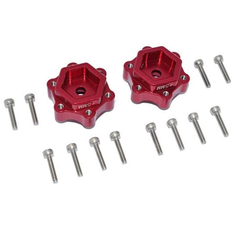 GPM LMT010W-R Aluminum Hex Adapters Converter +5mm Set Red : Losi 1/8 LMT 4WD