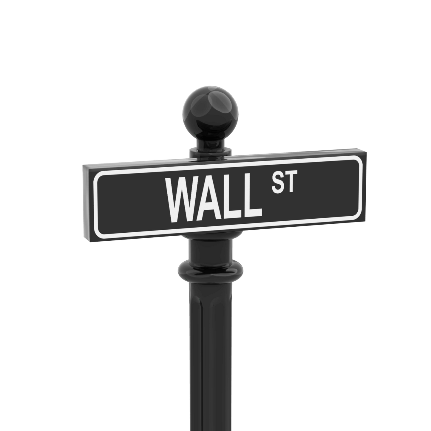 Wall Street - Famous Street Signs - Custom Printed 1x4 Tile - Made Using LEGO® Parts
