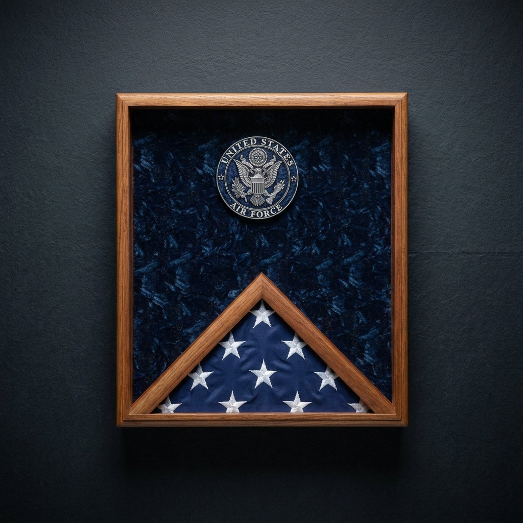 Flags Connections - Air Force Flag Display Case - USAF Flag Case - Fit 3' x 5'.