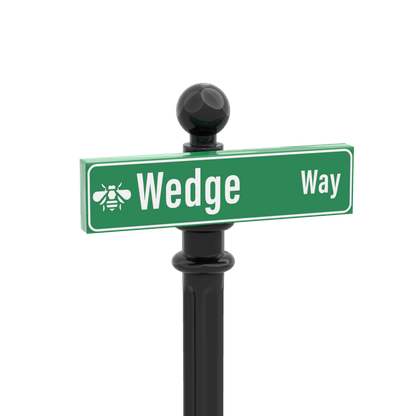 "Wedge Way" Street Sign - Custom Printed - 1x4 Tile Made with LEGO® Parts