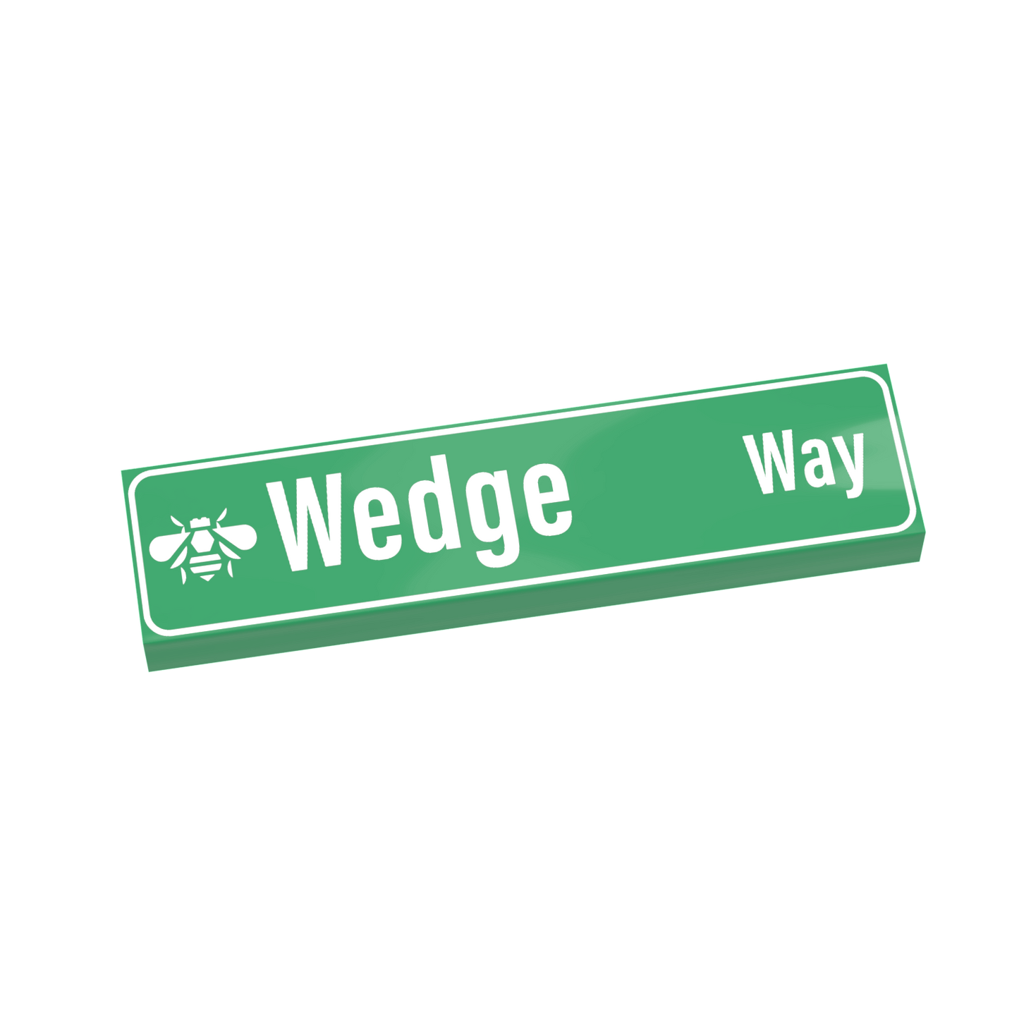 "Wedge Way" Street Sign - Custom Printed - 1x4 Tile Made with LEGO® Parts