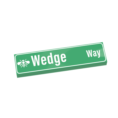 "Wedge Way" Street Sign - Custom Printed - 1x4 Tile Made with LEGO® Parts