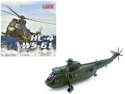 Westland Sea King HC.4 Helicopter "Green Livery 848 Naval Air Squadron Commando Helicopter Force Royal Naval Air Station Yeovilton Somerset" (2009) British Royal Navy 1/72 Diecast Model by Legion  free shipping USA