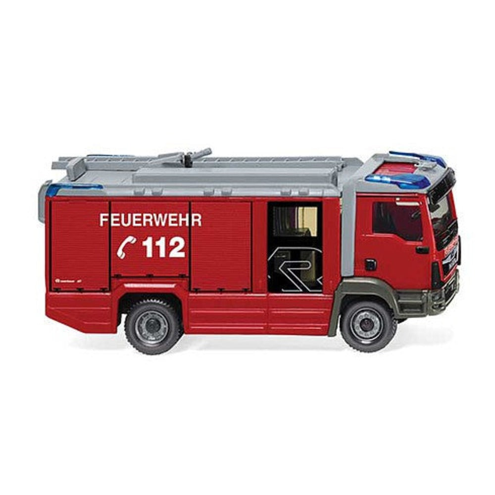 Wiking 61246 HO Scale MAN TGM Euro 6 Rosenbauer AT LF Fire Rruck - Assembled -- Fire Department (red, silver, German Lettering)