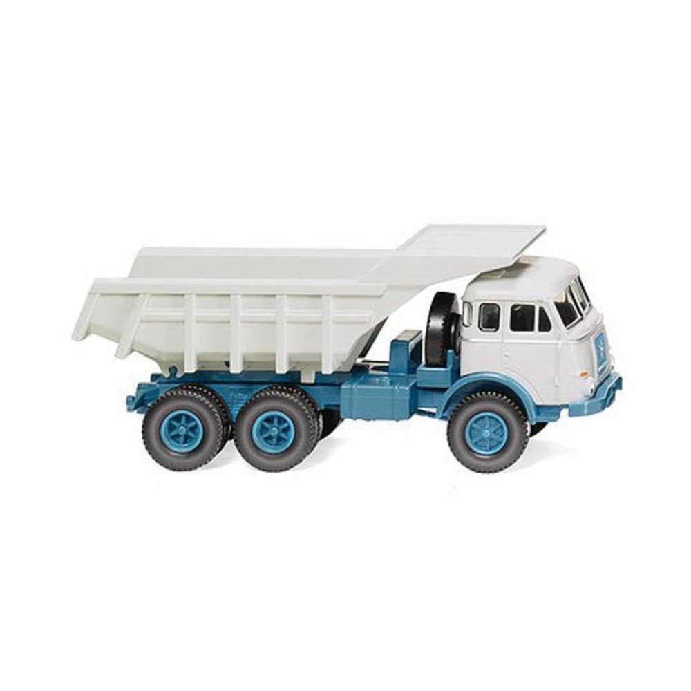 Wiking 67048 HO Scale 1955-1961 Henschel HS 3-180 Dump Truck - Assembled -- White, Blue