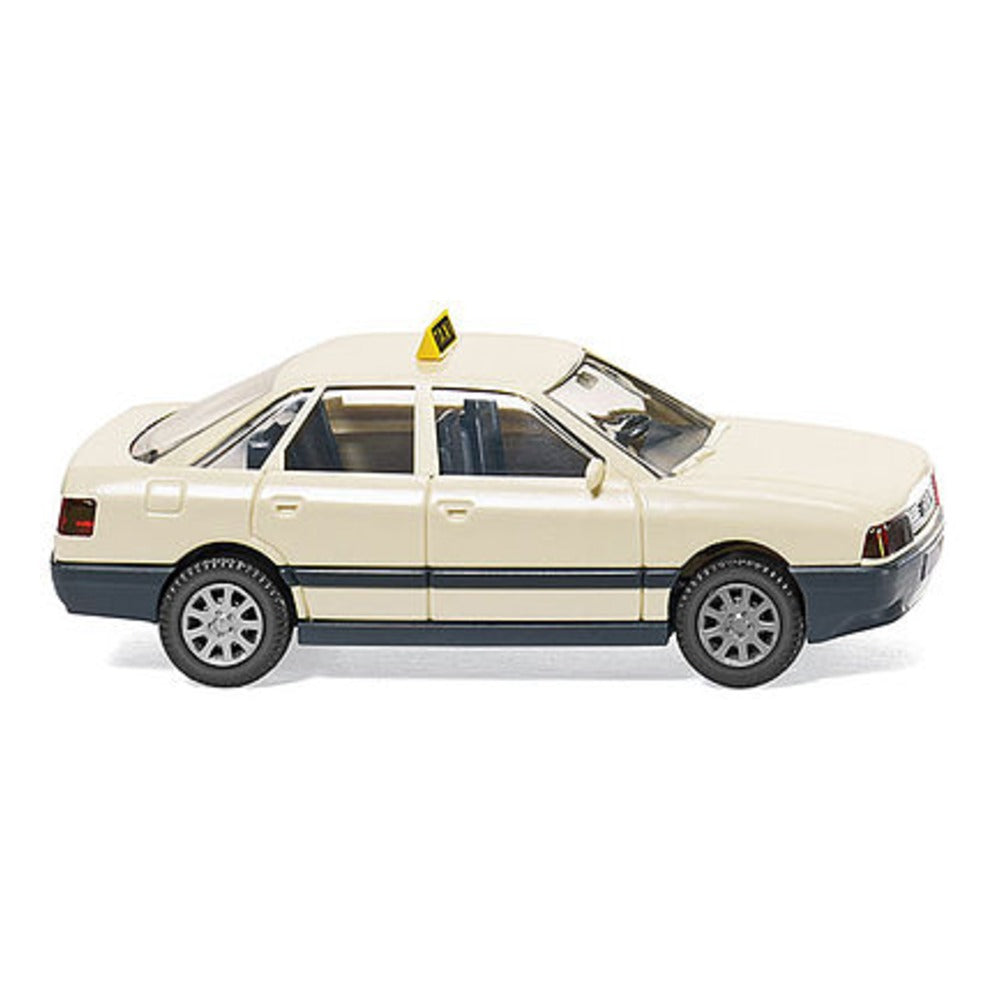 Wiking 80010 HO Scale Audi 80 Sedan - Assembled -- Taxi (white, black)