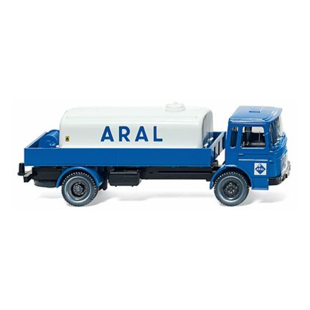 Wiking 80899 HO Scale MAN Low-Side Delivery Truck w/Oil Tank - Assembled -- Aral (blue, white)