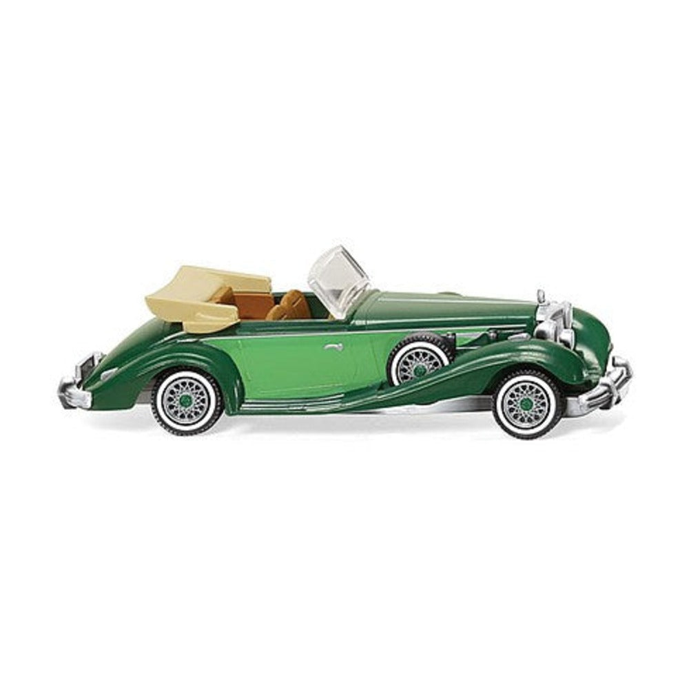 Wiking 83505 HO Scale 1936 Mercedes-Benz 540 K 1936 Convertible - Assembled -- Two-Tone Green