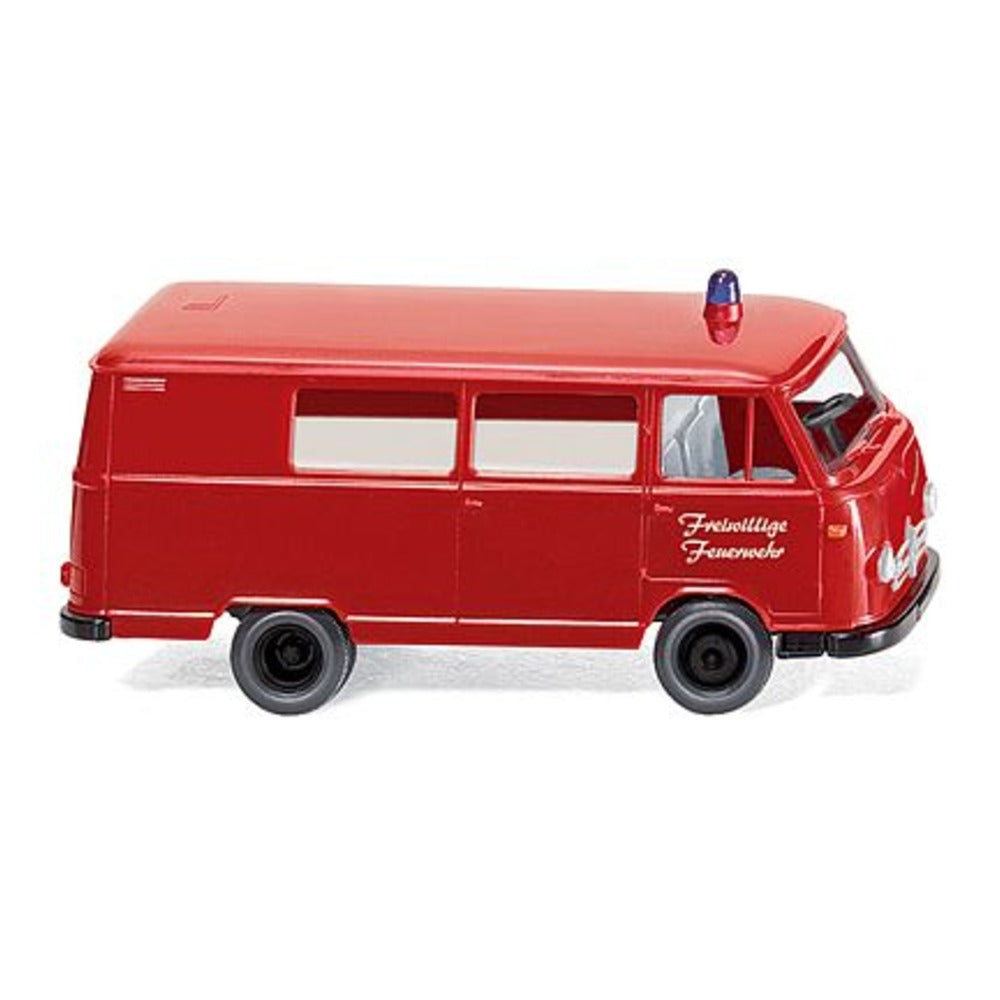 Wiking 86117 HO Scale Borgward B611 Passenger Van - Assembled -- Freiwillige Feuerwehr (red, German Lettering)