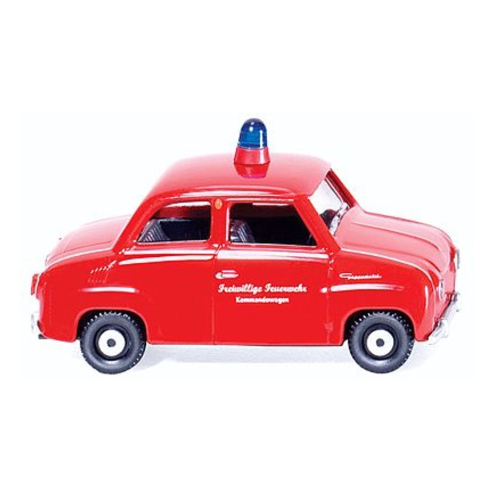 Wiking 86120 HO Scale Glas Goggomobil - Assembled -- Fire Service (red, German Lettering)
