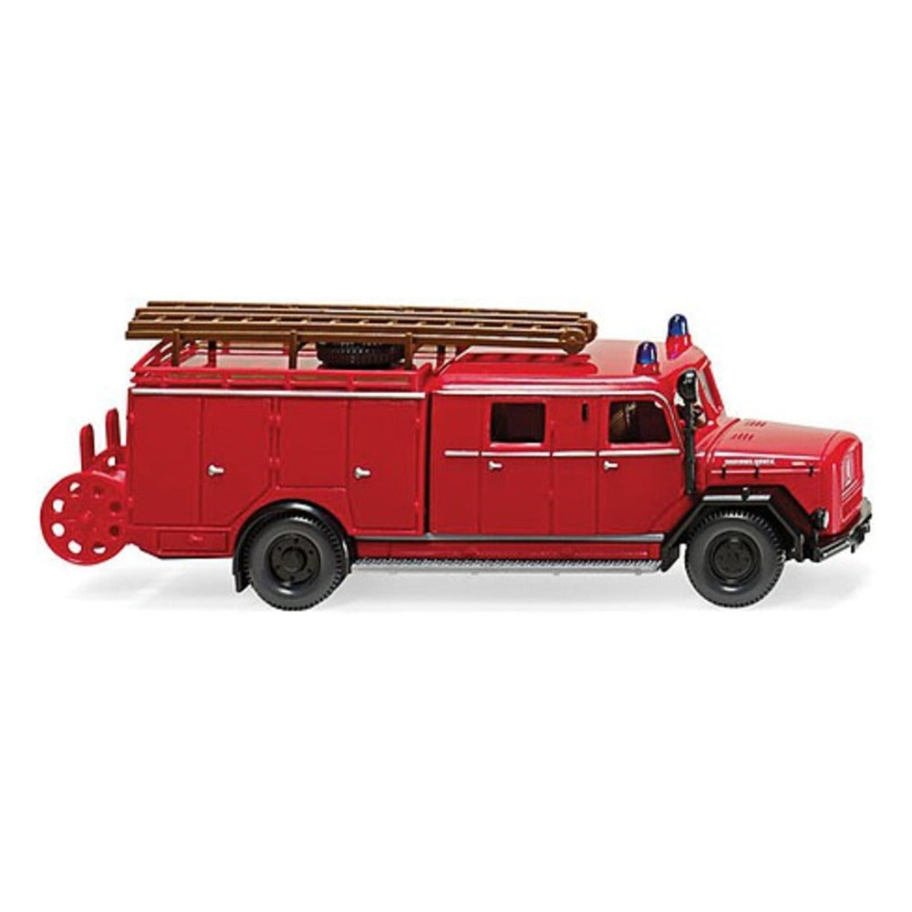 Wiking 86398 HO Scale 1962 Eckhauber LF 16 Fire Truck - Assembled -- Red