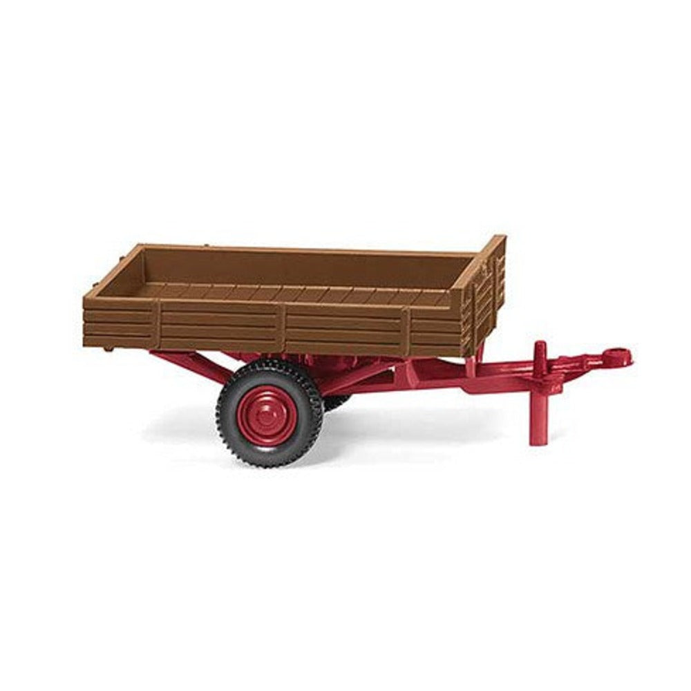 Wiking 87943 HO Scale 1956-1961 Allgaier Single-Axle Trailer - Assembled -- Fawn Brown