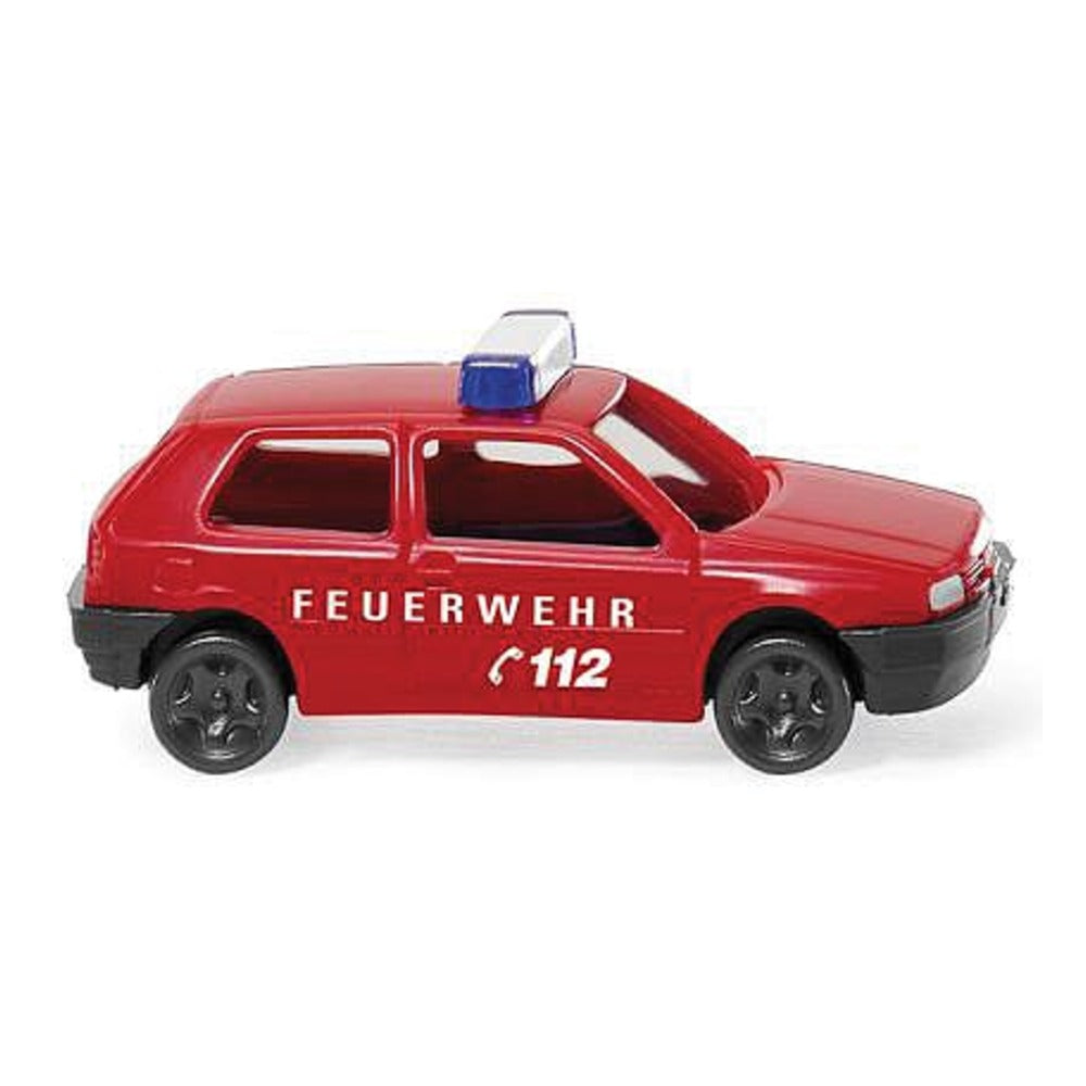Wiking 93405 N Scale Volkswagen Golf III - Assembled -- Fire Department (red, German Lettering)
