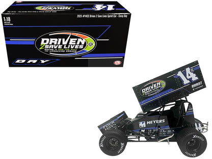Winged Sprint Car #14CC Corey Day (Blue Version) "Driven 2 Save Lives" Jason Meyers Racing (2025) 1/18 Diecast Model Car by ACME  free shipping USA
