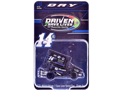 Winged Sprint Car #14CC Corey Day (Blue Version) "Driven 2 Save Lives" Jason Meyers Racing (2025) 1/50 Diecast Model Car by ACME  free shipping USA