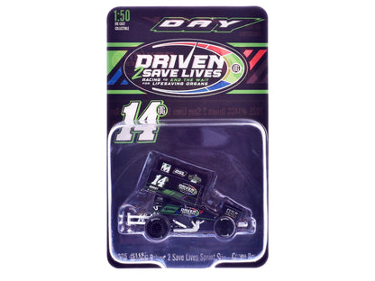 Winged Sprint Car #14CC Corey Day (Green Version) "Driven 2 Save Lives" Jason Meyers Racing (2025) 1/50 Diecast Model Car by ACME  free shipping USA