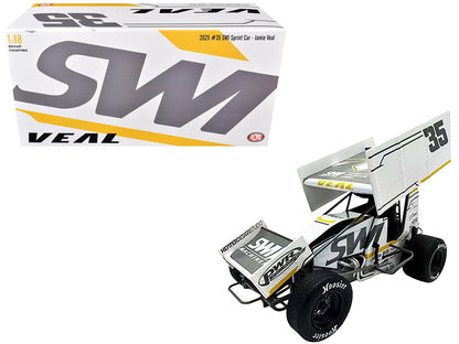 Winged Sprint Car #35 Jamie Veal "SWI Earthworks" White (2025) 1/18 Diecast Model Car by ACME  free shipping USA