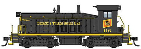 Walthers Mainline 10655 HO Scale EMD SW7 - Standard DC -- Detroit & Toledo Shore Line #116 (black, yellow, red)