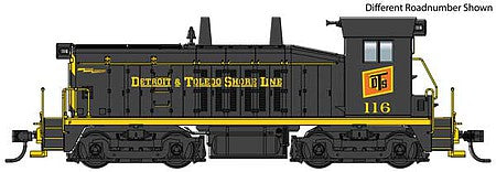 Walthers Mainline 10656 HO Scale EMD SW7 - Standard DC -- Detroit & Toledo Shore Line #117 (black, yellow, red)