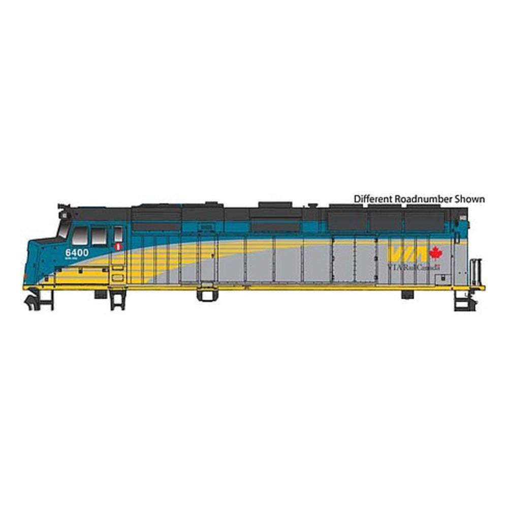 Walthers Mainline 910-19472 HO Scale EMD F40PH - ESU Sound and DCC -- VIA Rail Canada #6460 (Renaissance Scheme, gray, green, yellow, black)
