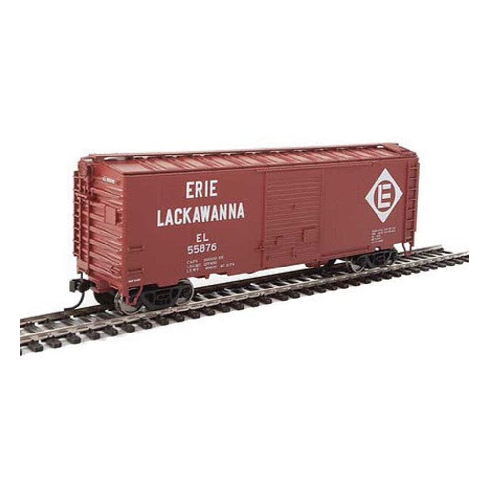 Walthers Mainline 2256 HO Scale 40' ACF Welded Boxcar w/8' Youngstown Door - Ready to Run -- Erie-Lackawanna #55876