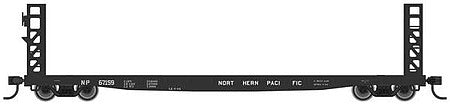 Walthers Mainline 5910 HO Scale 53' GSC Bulkhead Flatcar - Ready to Run -- Northern Pacific #67104 (black)