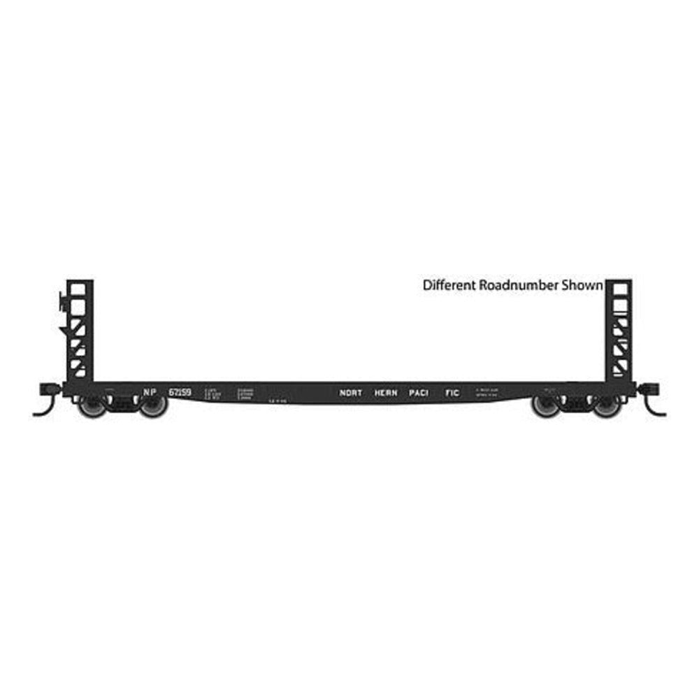Walthers Mainline 5911 HO Scale 53' GSC Bulkhead Flatcar - Ready to Run -- Northern Pacific #67149 (black)