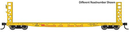 Walthers Mainline 5917 HO Scale 53' GSC Bulkhead Flatcar - Ready to Run -- Union Pacific #15080 (Armour Yellow, red)
