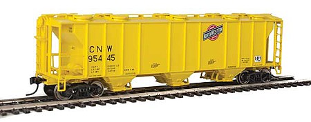 Walthers Mainline 7018 HO Scale 50' Pullman-Standard PS-2 2893 3-Bay Covered Hopper - Ready to Run -- Chicago & North Western(TM) #95445