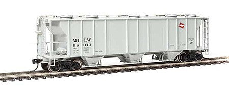 Walthers Mainline 7022 HO Scale 50' Pullman-Standard PS-2 2893 3-Bay Covered Hopper - Ready to Run -- Milwaukee Road #98043