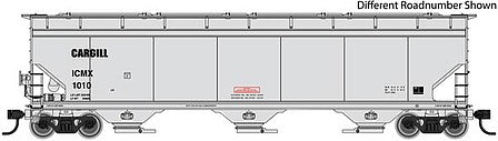 Walthers Mainline 910-7670 HO Scale 60' NSC 5150 3-Bay Covered Hopper - Ready to Run -- Illinois Cereal Mills Cargill ICMX #1014 (gray, black)