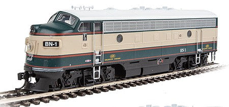 Walthers Mainline 910-9936 HO Scale EMD F7 A - Standard DC -- Burlington Northern #1 (Executive Scheme; cream, Grinstein Green)