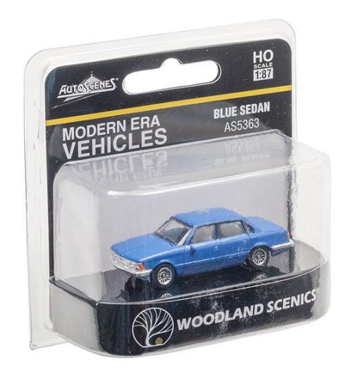 Woodland Scenics AS5363 HO Scale Blue Sedan