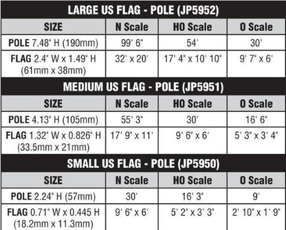 Woodland Scenics JP5951 Medium US Flag Pole