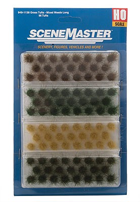 Walthers Scenemaster 1138 HO Scale Tall Mixed Weed Tufts 1/2" 1.2cm Tall -- pkg(92)